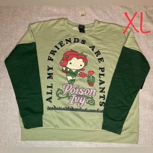 XL DC Comics Batman Poison Ivy Chibi Plant Friends Crewneck